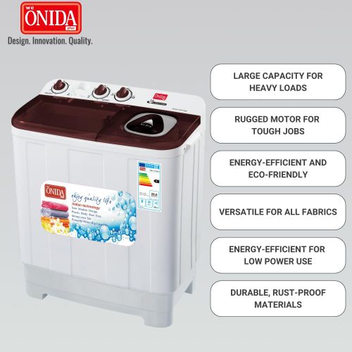 Onida Plus 7.5kg Twin Tub Washing Machine - White