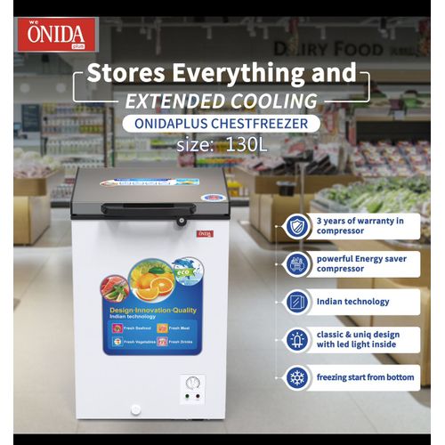 Onida Plus 130L Chest/ Deep Freezer – White(2 Yrs WRTY)