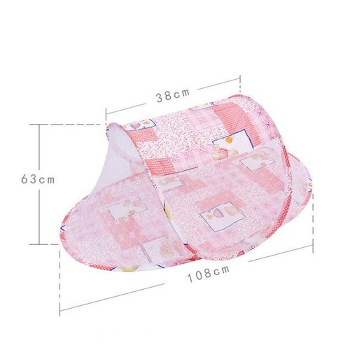 1pc Baby Mosquito Net Multifunctional Folding High Density Baby Cot Crib Nets Cover Folding Crib Netting for Children Summer Supplies Travel Bed Pink