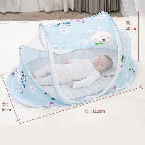 1pc Baby Mosquito Net Foldable Rabbit Encrypted Portable Net for Baby 0-3 Years Old Pink2