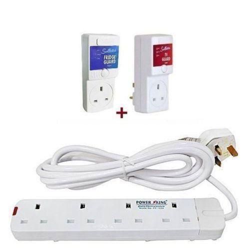 Sollatek Package of TV Guard+Fridge Guard+Extension Cable 4 Ways - White