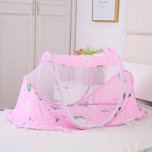 1pc Baby Mosquito Net Foldable Rabbit Encrypted Portable Net for Baby 0-3 Years Old Pink1
