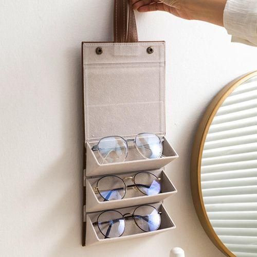 Sunglasses Case Hanging Multi Compartment Organizer Box
