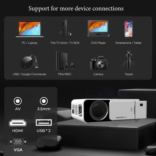 Built-in YouTube APP Mobile Video Projector - White