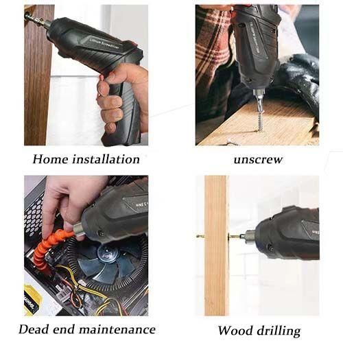Portable Wireless Electric Screwdriver With Circulating Battery Drive - Capable Of Illumination