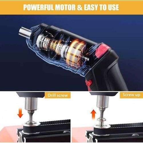 Portable Wireless Electric Screwdriver With Circulating Battery Drive - Capable Of Illumination
