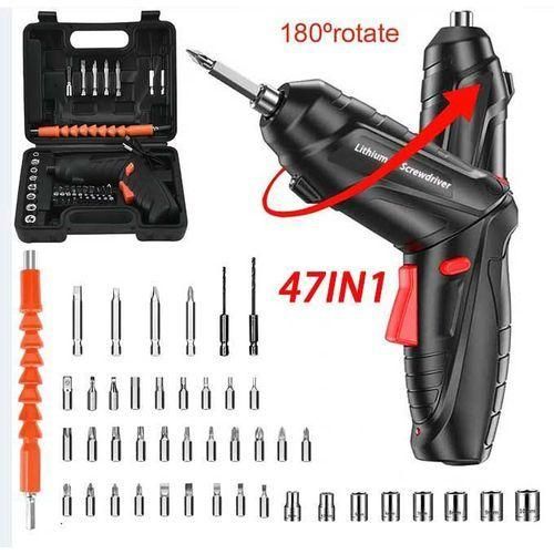 Portable Wireless Electric Screwdriver With Circulating Battery Drive - Capable Of Illumination