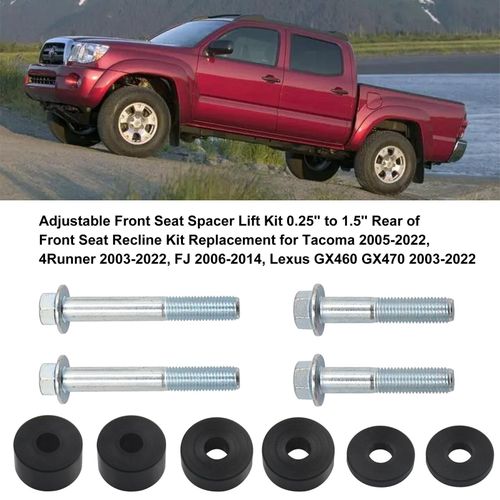 Adjustable Front Seat Spacer Lift Kit 0.25'' to 1.5'' Rear of Front Seat Recline Kit Replacement for Tacoma 2005-2022, 4Runner 2003-2022, FJ 2006-2014, Lexus GX460 GX470 2003-2022