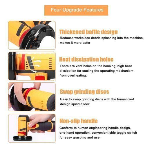 12V 19500rpm Handheld Electric Grinding Tool - UK - Yellow/Black