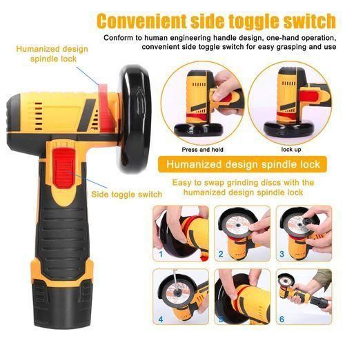 12V 19500rpm Handheld Electric Grinding Tool - UK - Yellow/Black