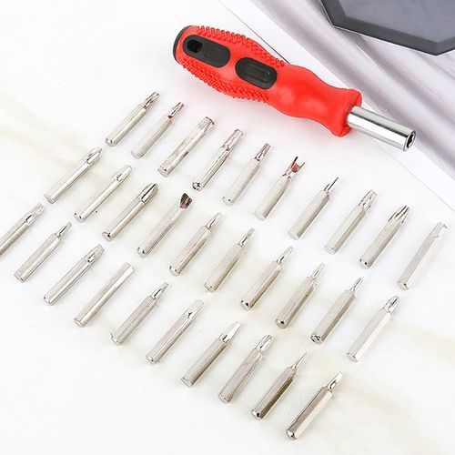 31 in 1 Screwdriver Set Mechanic Repair Tool Kit - Silver,Yellow,Red