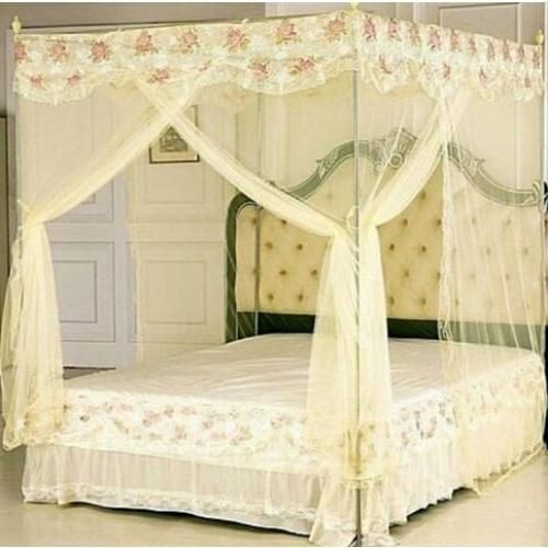 Mosquito Net With Stands - Cream,Top Designs May Differ