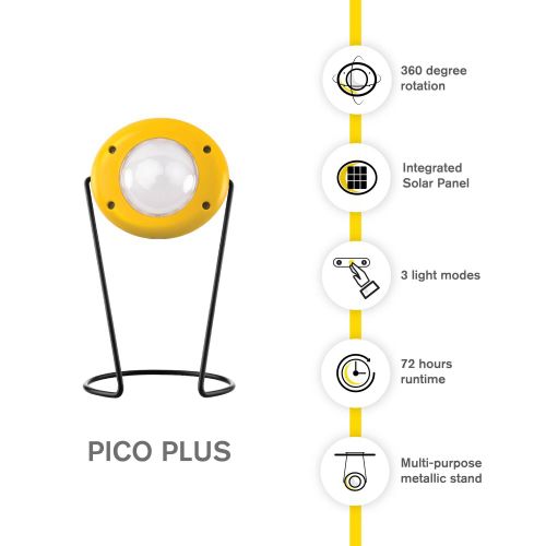 SunKing Pico Plus- Portable Solar Emergency Light - Yellow