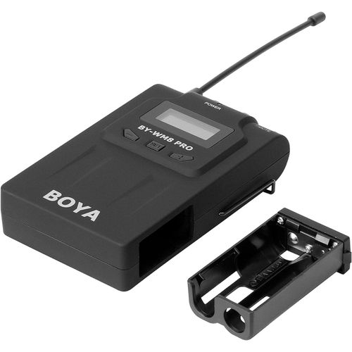 Boya BY-WM8Pro-K1 Professional 48-Channel UHF Wireless Lavalier Microphone System with Dual-Channel Receiver for DLSR, Mirrorless & Video Cameras, Black