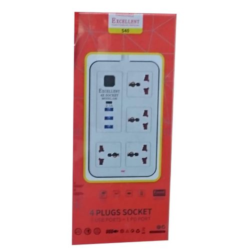 4Plugs Socket With USB Ports