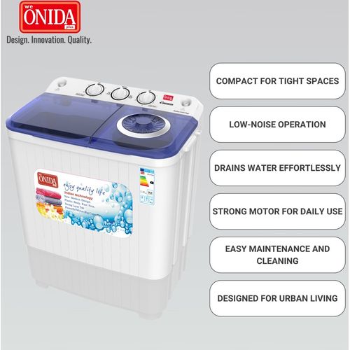 Onida Plus 5kg Twin Tub Washing Machine - White.