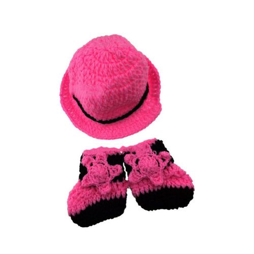 Children hand crochet baby hats one hundred days photos clothes cowboy suit Sir Color shape 2015 5 2,Rose Red NO5119