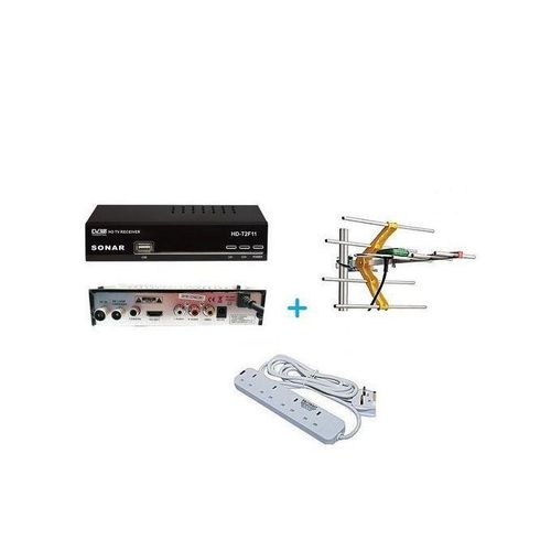 Phelistar Free To Air Decoder + Aerial + 4-way Extension