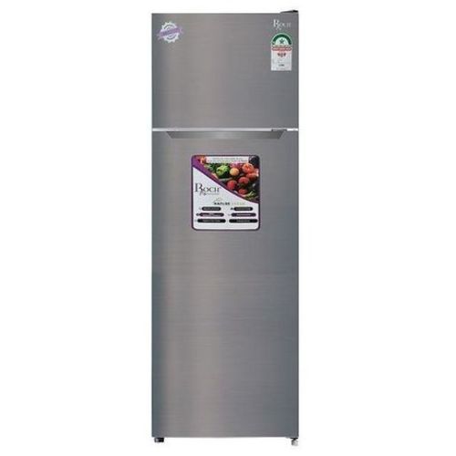Roch 210 Liters Double Door Top Freezer Defrost Fridge &ndash; Inox(2YRS WRTY)