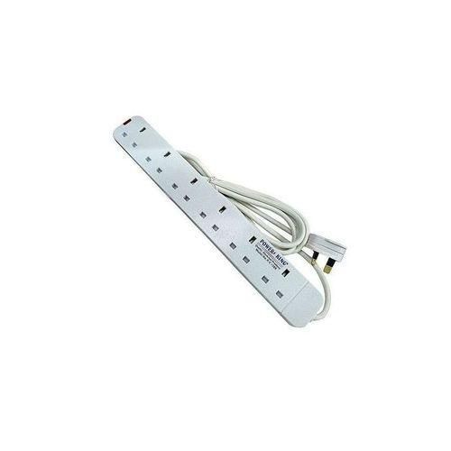 Power King 6 Way Fused Extension Cable - White