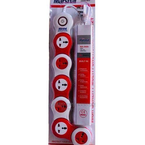 Marshal 6 Ways Foldable  Heavy Duty Extension Cable - Blue, Red