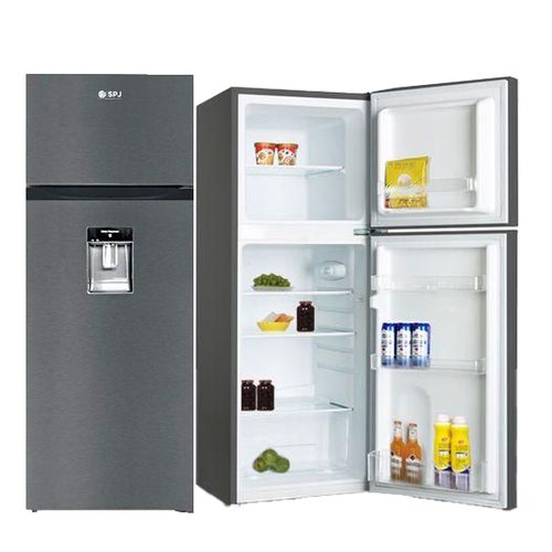 SPJ 270 Litres Double Door Fridge With Dispenser &ndash; Silver. &ndash; (5 YR WRNTY)
