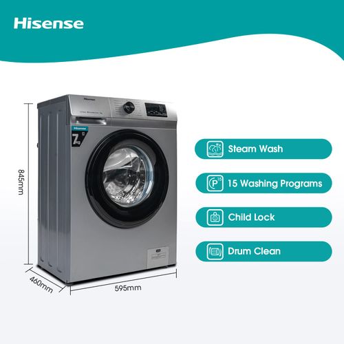 Hisense 9kg Automatic Front Loading Washing Machine  - [3Yrs Wrnty]
