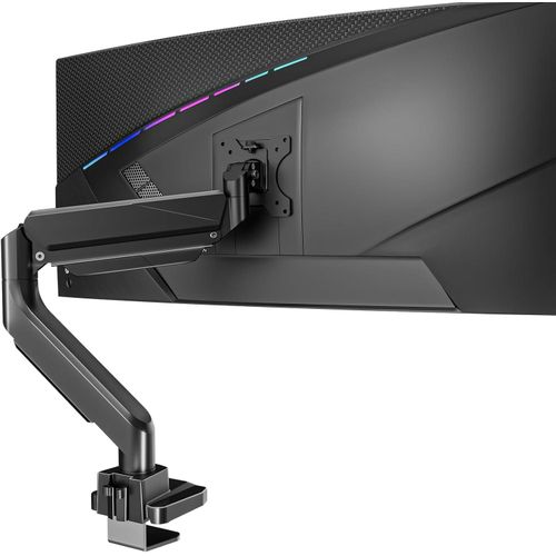 Single Monitor  Desk Mount, Heavy Duty Monitor Arm for Ultrawide Screen up to 35 inch, 33 lbs. Fully Adjustable, Mounting Holes 75 and 100 (GSM001XL), Black