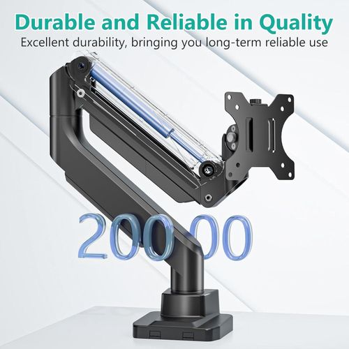 Single Monitor  Desk Mount, Heavy Duty Monitor Arm for Ultrawide Screen up to 35 inch, 33 lbs. Fully Adjustable, Mounting Holes 75 and 100 (GSM001XL), Black