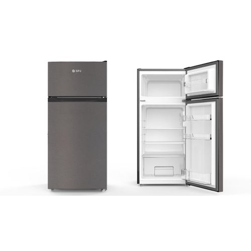 SPJ 140 Liters Double Door Top Freezer Fridge – Silver – (5 YR WRNTY)