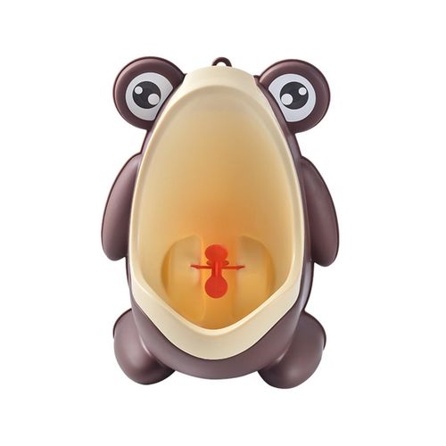 Kids Cartoon Frog Potty Funny Spinning Aiming Target PP Material Potty for 8 Months-6 Years Old Boys,Khaki NO5119