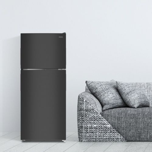 Chiq 150 Liters Double Door Top Freezer Refrigerator - Black 3 Years Warranty