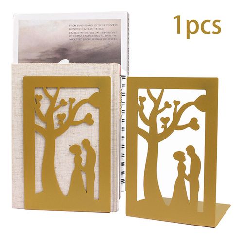 Metal Bookends Decoration Book Stopper Stand Tree And