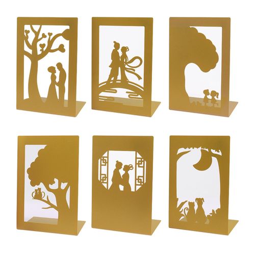 Metal Bookends Decoration Book Stopper Stand Tree And