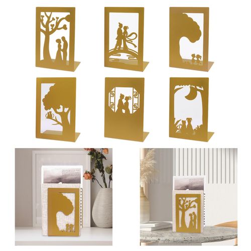 Metal Bookends Decoration Book Stopper Stand Tree And