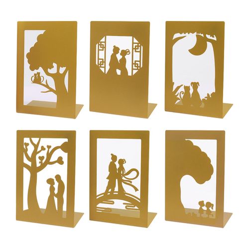 Metal Bookends Decoration Book Stopper Stand Tree And