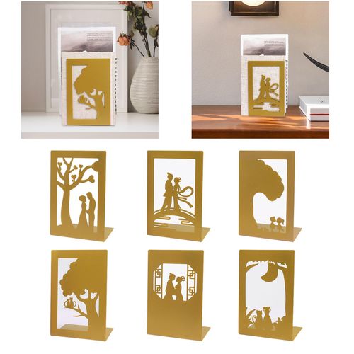 Metal Bookends Decoration Book Stopper Stand Tree And