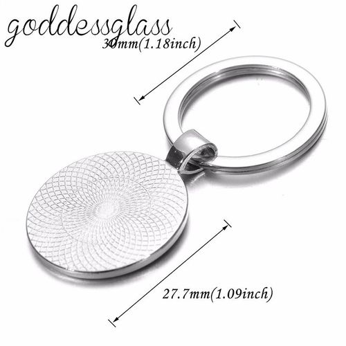 Beauty Mermaid Girls Dream Come True Round Glass Cabochon Keychain Bag Car Key Chain Ring Holder Charms Keychains For