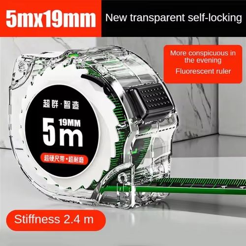 5M self-locking double-sided fluorescent steel tape measure, double-sided medium imperial scale, high-precision and durable measuring tool ruler