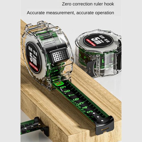 5M self-locking double-sided fluorescent steel tape measure, double-sided medium imperial scale, high-precision and durable measuring tool ruler