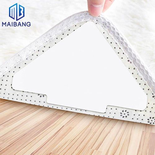 Amazon Carpet Floor Mat Anti-Slip Fixing Sticker PU Washable Reusable Carpet Tape Carpet Anti-Slip Sticker Ordinary style (pack of 10 pieces) White