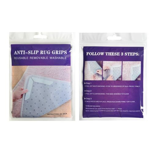Amazon Carpet Floor Mat Anti-Slip Fixing Sticker PU Washable Reusable Carpet Tape Carpet Anti-Slip Sticker Ordinary style (pack of 10 pieces) White