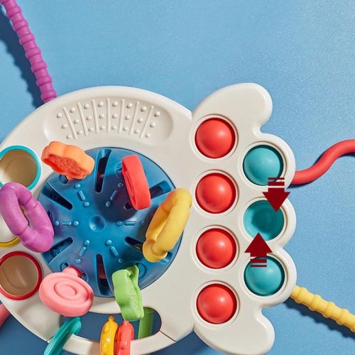 Montessori Pull String Learning Ropes Learning Ropes with Simple Bubble Sliding Balls Infants Toddlers Boys Girls 18+ Months Old NO5299