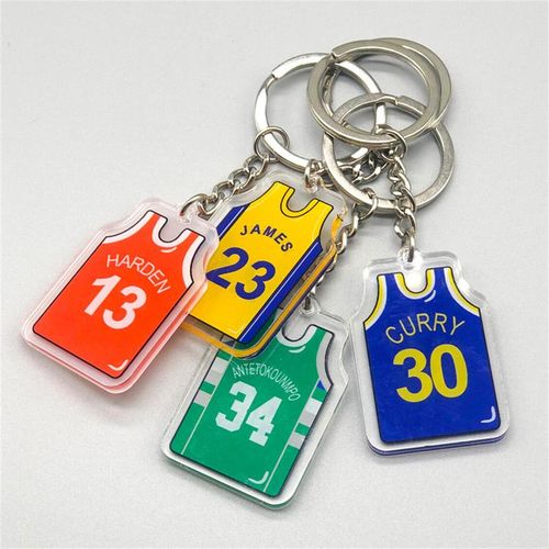 Basketball Star Jerseys Keychain Acrylic Hd Double Sided Printing Bag Jersey Hanging Ornaments Creative Collection