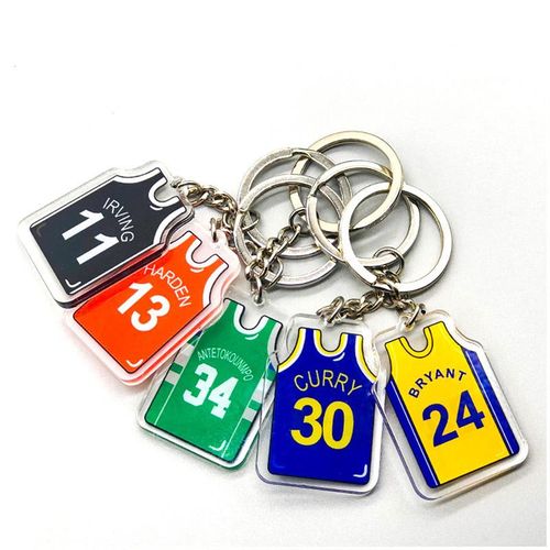 Basketball Star Jerseys Keychain Acrylic Hd Double Sided Printing Bag Jersey Hanging Ornaments Creative Collection