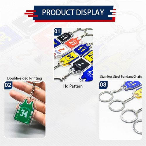 Basketball Star Jerseys Keychain Acrylic Hd Double Sided Printing Bag Jersey Hanging Ornaments Creative Collection