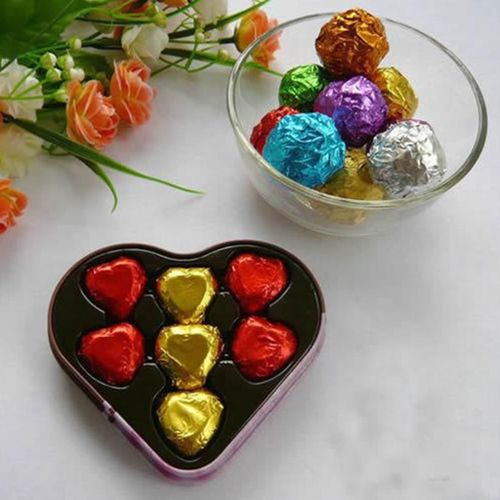 5 Set Of 100 Square Aluminum Foils Candy Chocolate