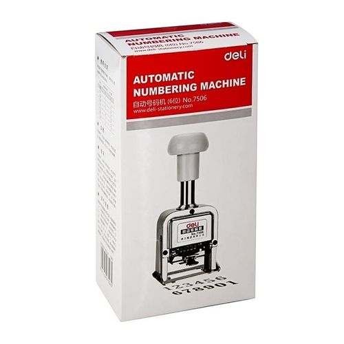 Deli 7506-7515 Heavy Automatic Numbering Machine 3-15 Bits/ Wheel Date Page Business Stamp For Financial Bank-8bits