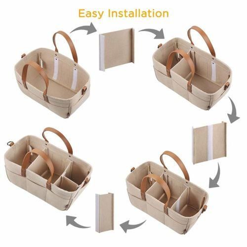 Baby Felt Storage Nursery Organizer Basket Infant Diaper Ba NO5119