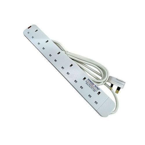 Power King 6 Way Power Extension Cable - White